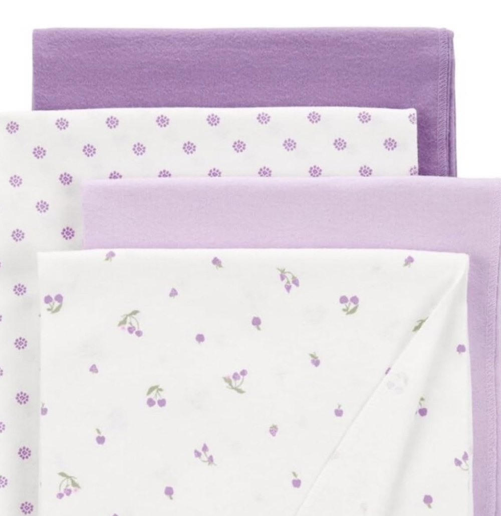 Carter's Baby 4-Pack Receiving Blankets (Purple)